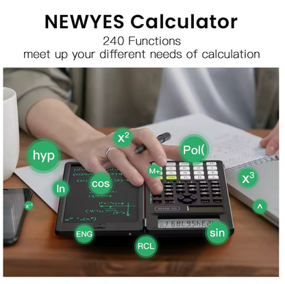 Scientific Foldable Calculator  2 in 1 with drawing screen, 6 inches, LCD Screen, 82MS and 240 functions for university students and professors