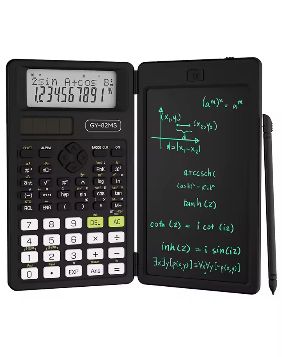 Scientific Foldable Calculator  2 in 1 with drawing screen, 6 inches, LCD Screen, 82MS and 240 functions for university students and professors