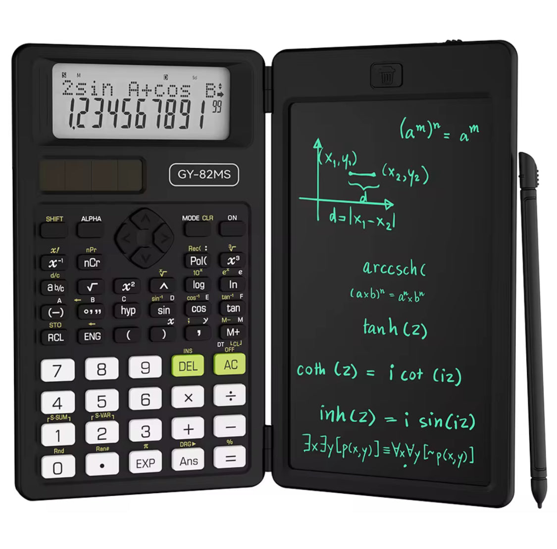 Scientific Foldable Calculator  2 in 1 with drawing screen, 6 inches, LCD Screen, 82MS and 240 functions for university students and professors