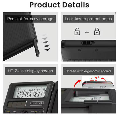 Scientific Foldable Calculator  2 in 1 with drawing screen, 6 inches, LCD Screen, 82MS and 240 functions for university students and professors
